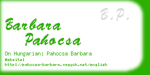 barbara pahocsa business card